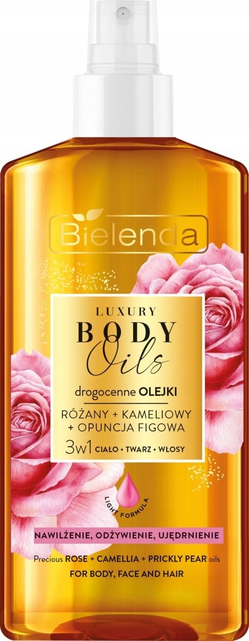 BIELENDA_Luxury Body Oils olejek do pielęgnacji 3w1 Olejek Różany + Olejek Kameliowy + Opuncja Figowa 150ml