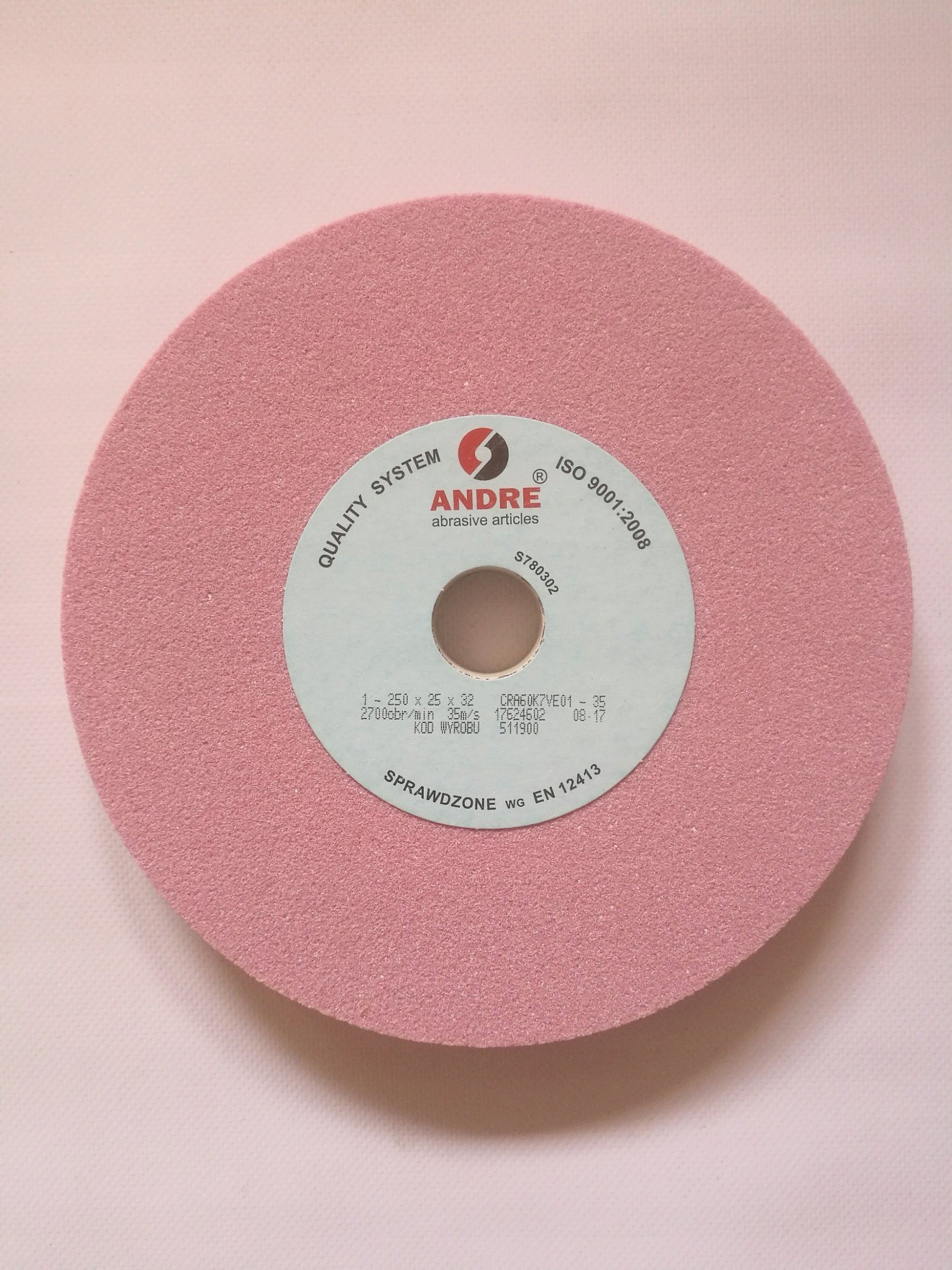 ANDRE ŚCIERNICA PŁASKA 250mm x 25mm x 32mm CRA60K7VE01-35 RÓŻOWA "TYP 1"