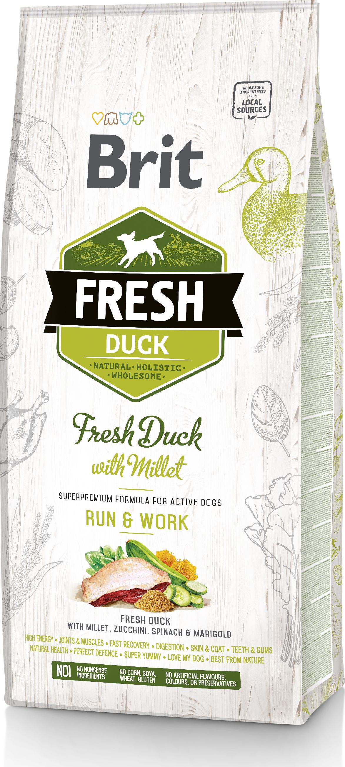 Brit Fresh Duck With Millet Active Run & Work 2.5kg