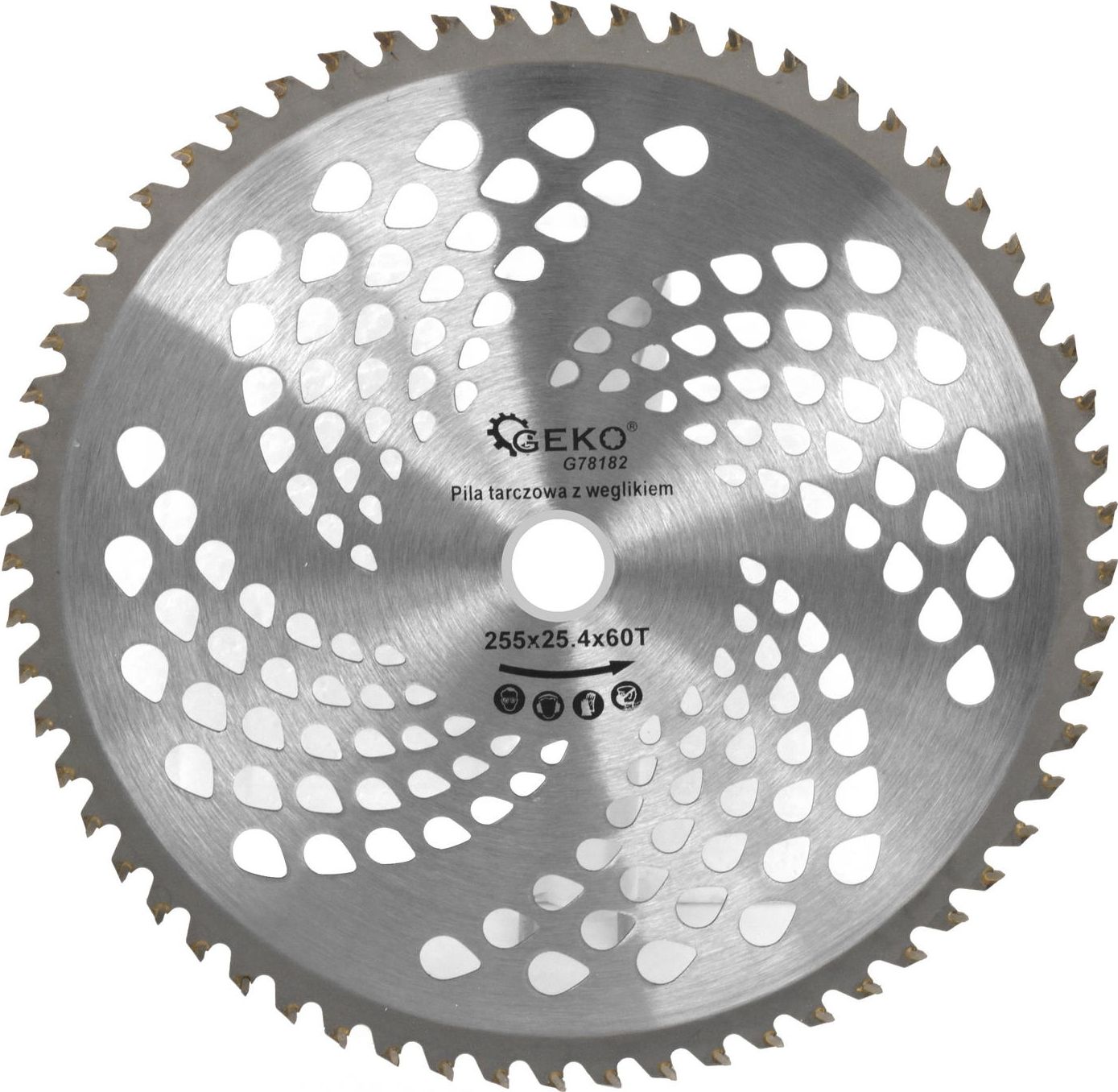 Geko Tarcza z widią do podkaszarki spalinowej 255x25,4mmx60T (50)