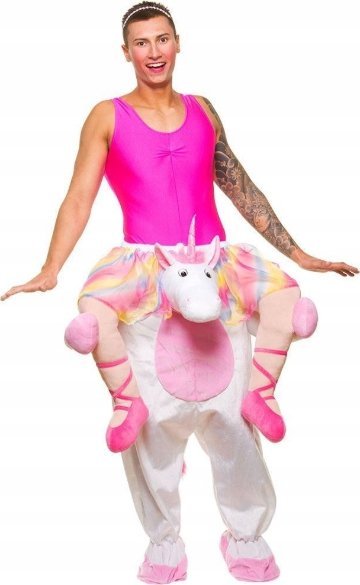Korbi KOSTIUM STRÓJ JEDNOROŻCA NA PLECACH JEDNOROŻEC
