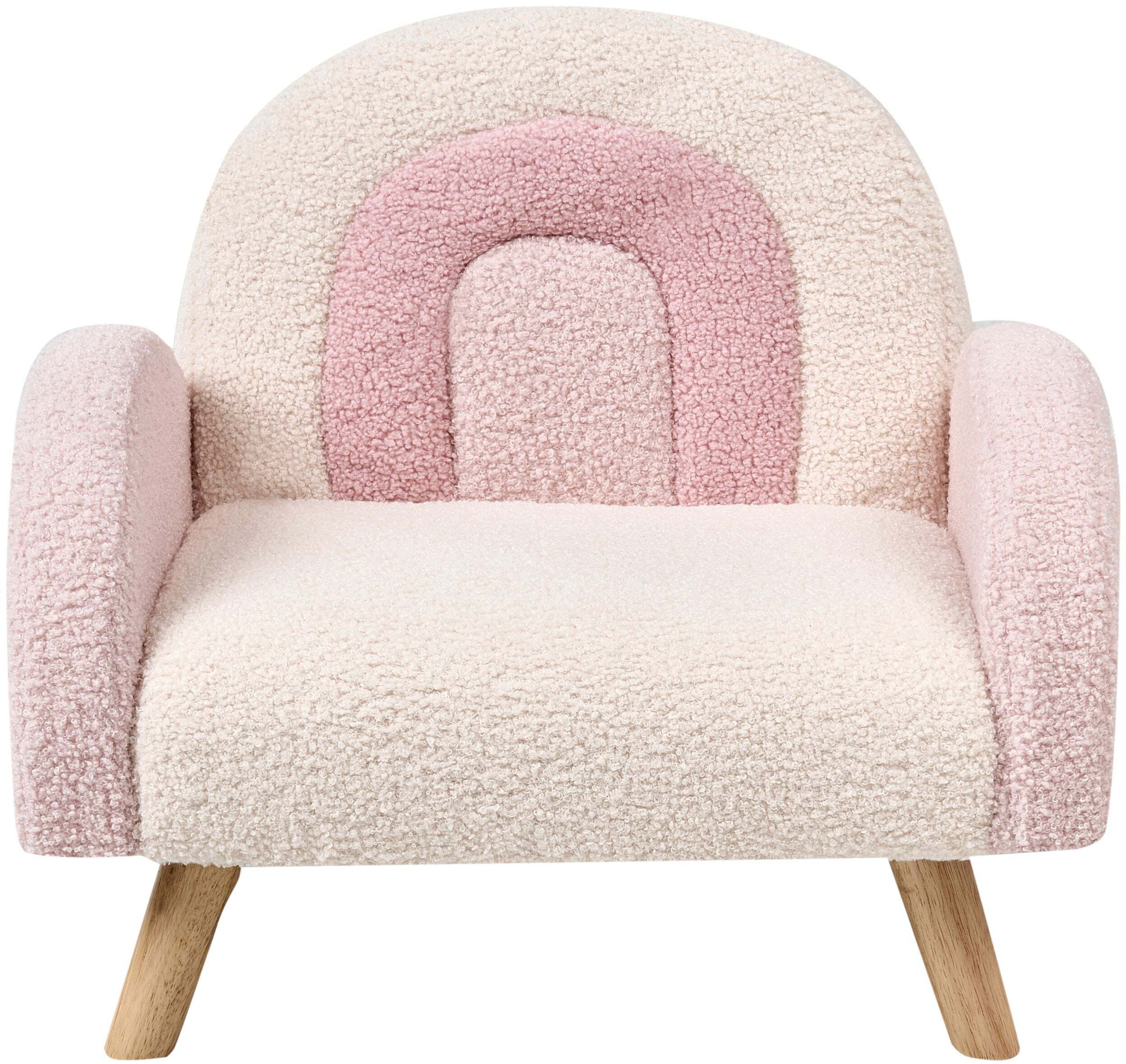Fotel dziecięcy boucle różowy OMBO