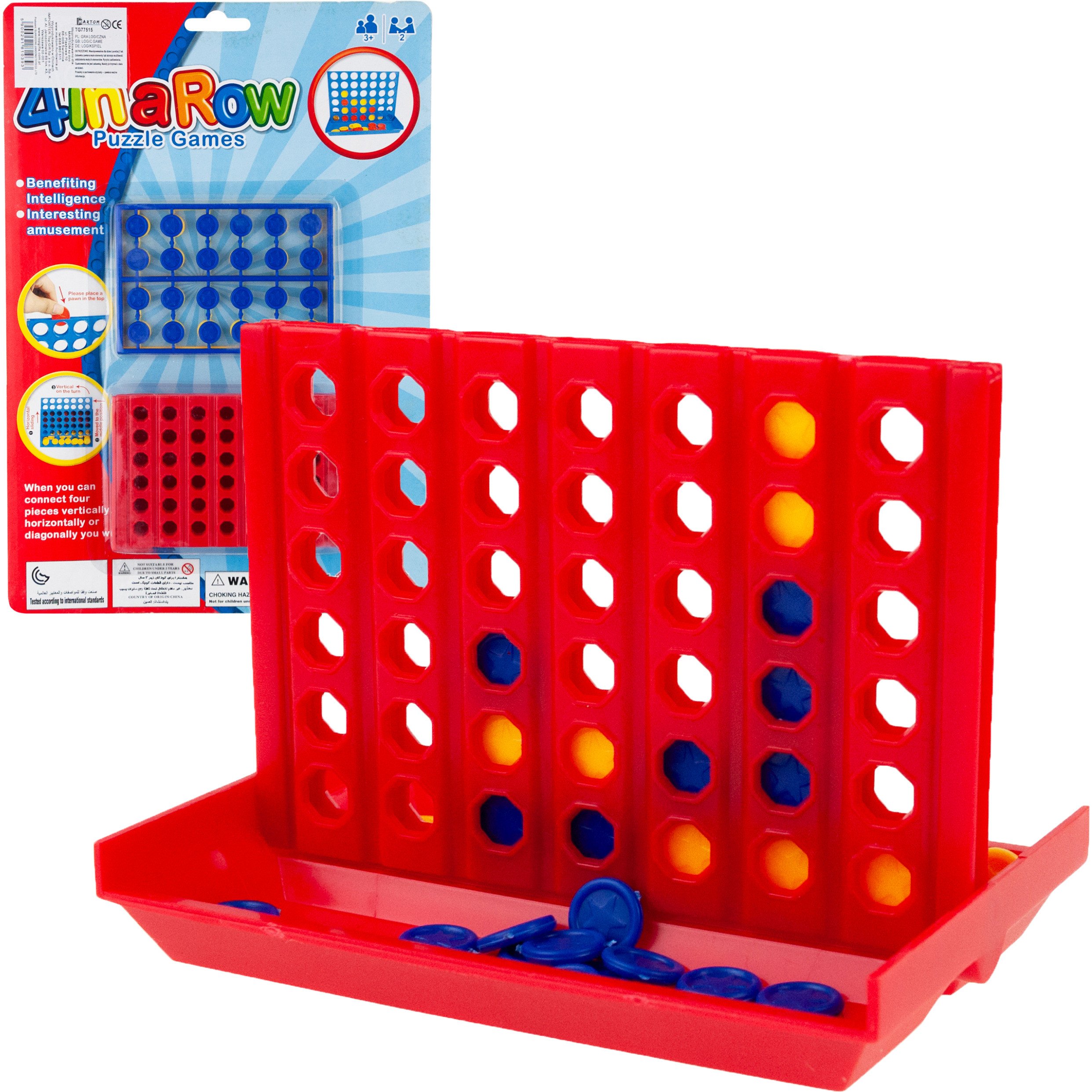 TG77515 GRA ZRĘCZNOŚCIOWA 4 W RZĘDZIE DLA DZIECI LOGICZNA UKŁADANKA NA PREZENT