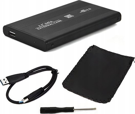 Icy Box ECOBOX OBUDOWA DYSKU HDD SATA 2,5 CALA USB 2.0 ALUMINIUM CZARNA>