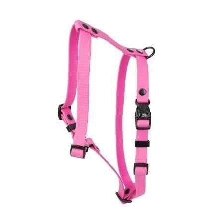 Szelki dla psa z wytrzymałej gumy, różowe, 16mm/30-60cm