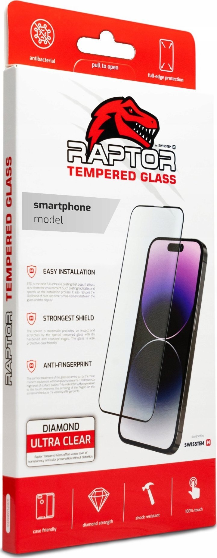 Swissten Raptor Diamond Ultra Clear 3D Tempered Glass for iPhone 15 Plus