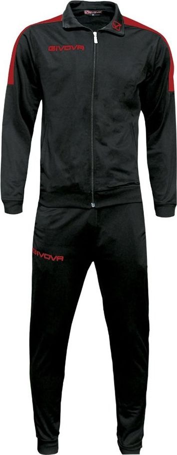Givova Dres treningowy bluza + spodnie Tuta Revolution czarno-czerwony TR033 1012 XL