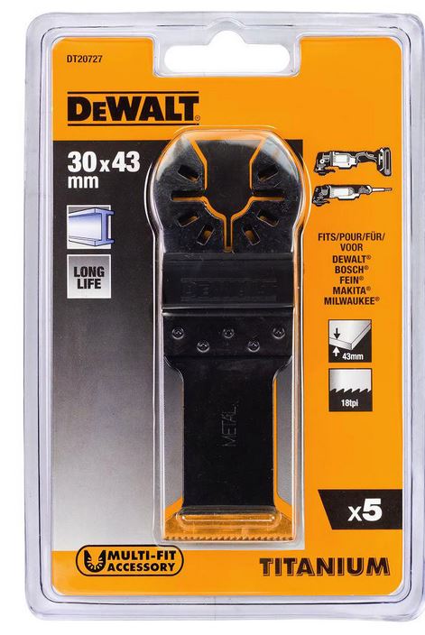 Dewalt Brzeszczot z powłoka tytanową 30x43mm 5szt. - DT20727