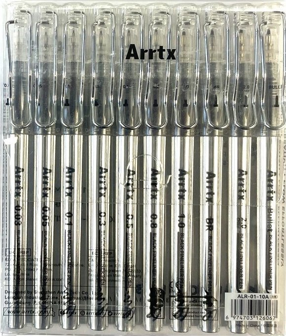 ARRTX Profesjonalne pisaki graficzne, czarny, 10vnt.
