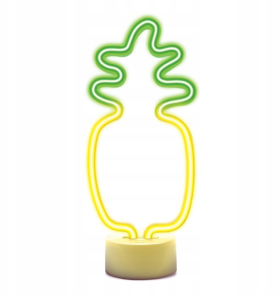 Neon na podstawce LED ANANAS pomarańczowo zielony USB-C FSC-12 Forever Light