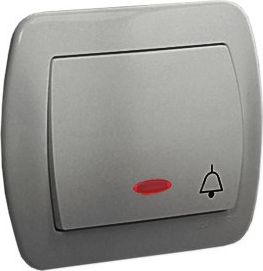 Kontakt-Simon Przycisk dzwonek Simon Akord pojedynczy z podświetleniem 10AX aluminium (AD1L/26)