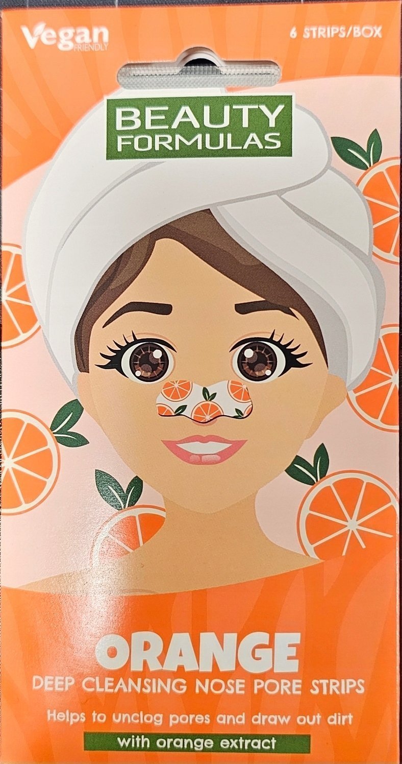 Beauty Formulas BEAUTY FORMULAS_Paski na nos głęboko oczyszczające Pomarańcza 6szt