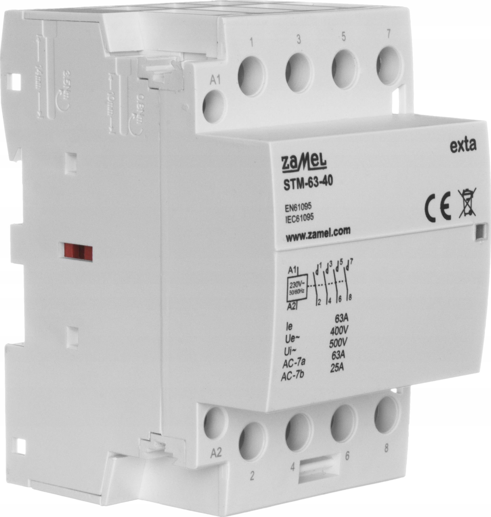 Zamel Stycznik modułowy instalacyjny 63A 4xZ 244V AC/DC typ: STM-63-40/24V EXT10000300