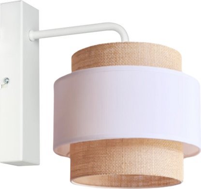 Kinkiet Solar Kinkiet ścienny czarny pojedynczy BOHO len i biel