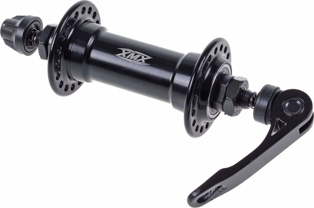 XMX Piasta przednia, aluminiowa XMX A201F 36-otworów zamykacz QR 3/8" 14G*36H*100*108 - łożyska maszynowe, czarna Uniwersalny