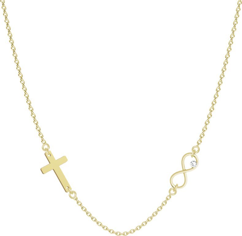 Radziszewska Jewellery Naszyjnik Pozłacany Krzyżyk Nieskończoność