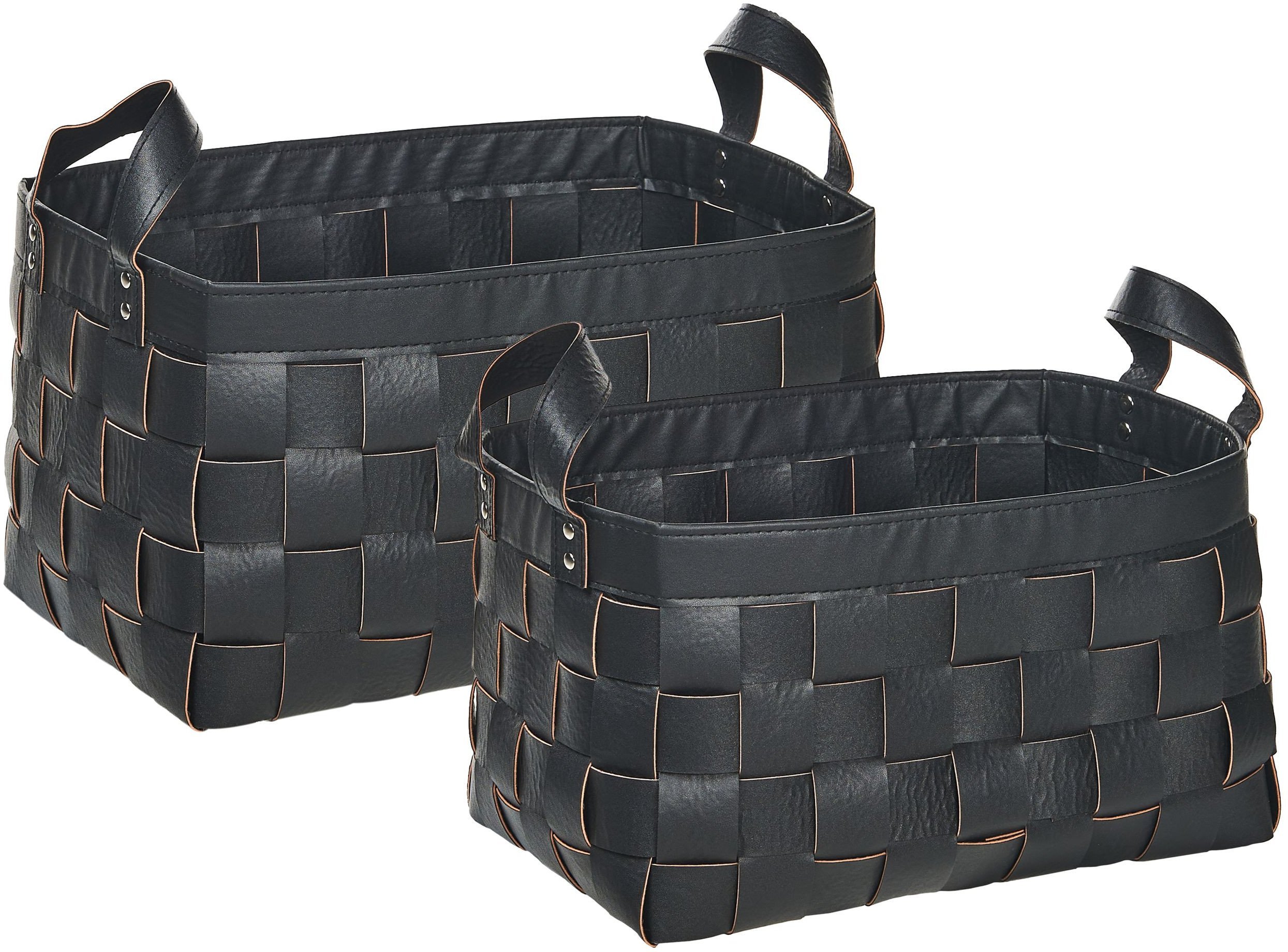 Kosz na pranie Beliani Zestaw 2 koszy Czarny