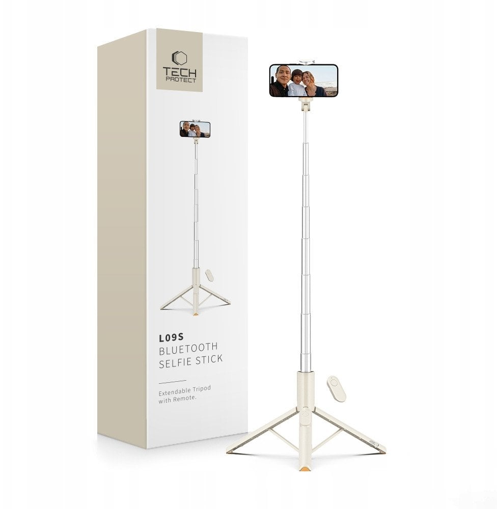 Kijek Tech-Protect L09S Bluetooth Selfie Stick Tripod Beige