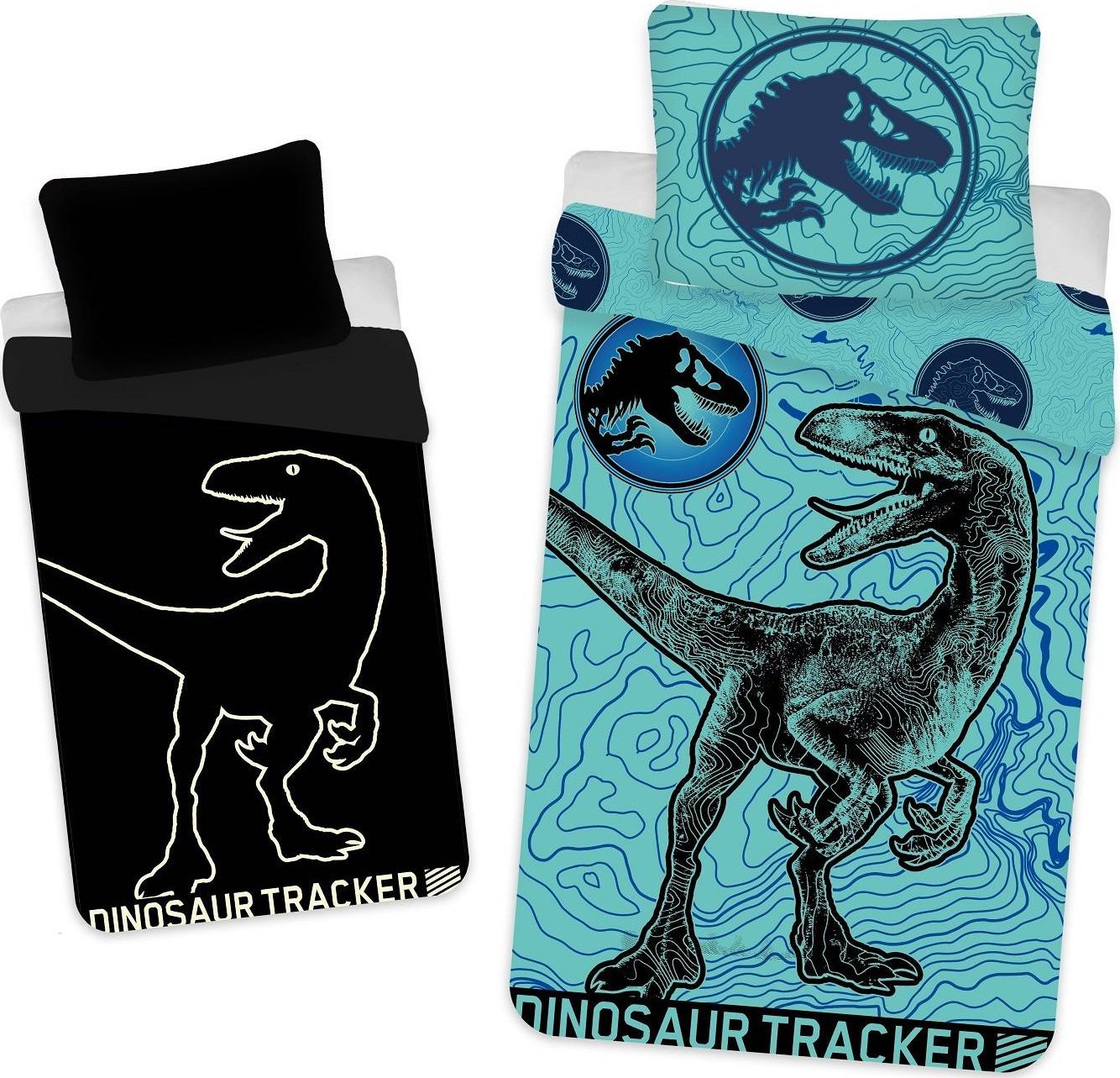 DINOZAURY JURASSIC WORLD POŚCIEL 140X200 ŚWIECI