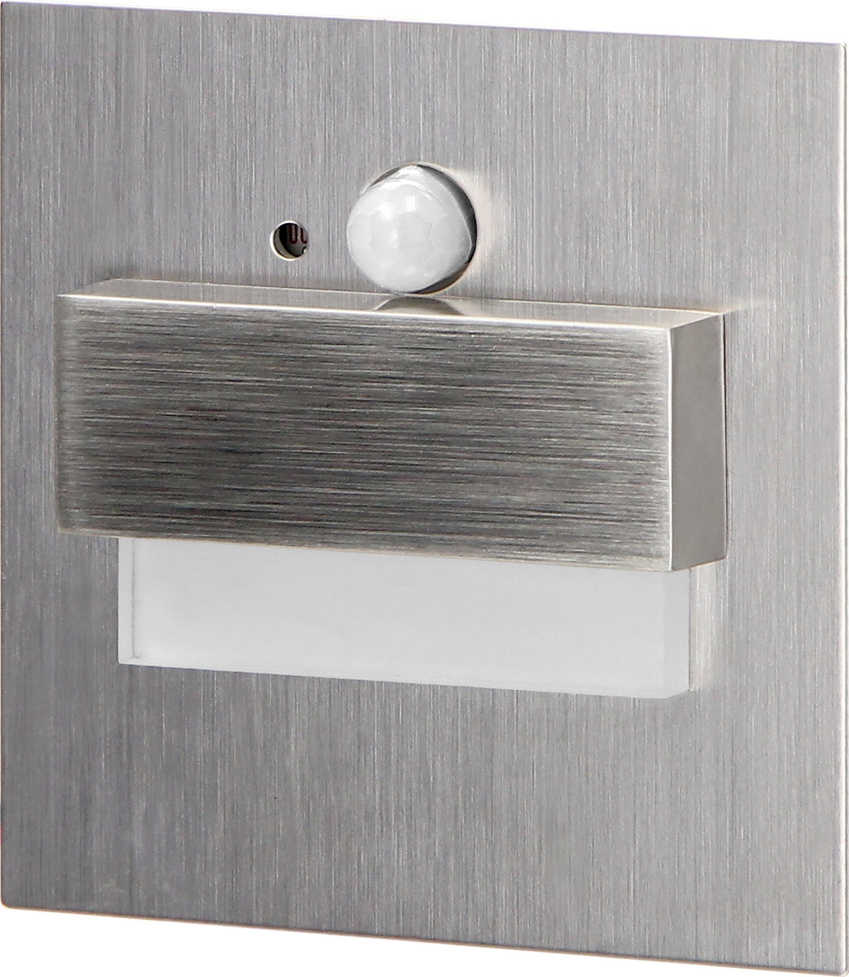 Oprawa schodowa Orno TRACO LED 1,5W, oprawa schodowa podtynkowa, 12VDC, 30lm, 3000K, satyna, czujnik ruchu i zmierzchu