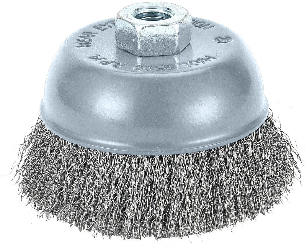 Szczotka druciana doczołowa 100 mm, drut karbowany stalowy, M14