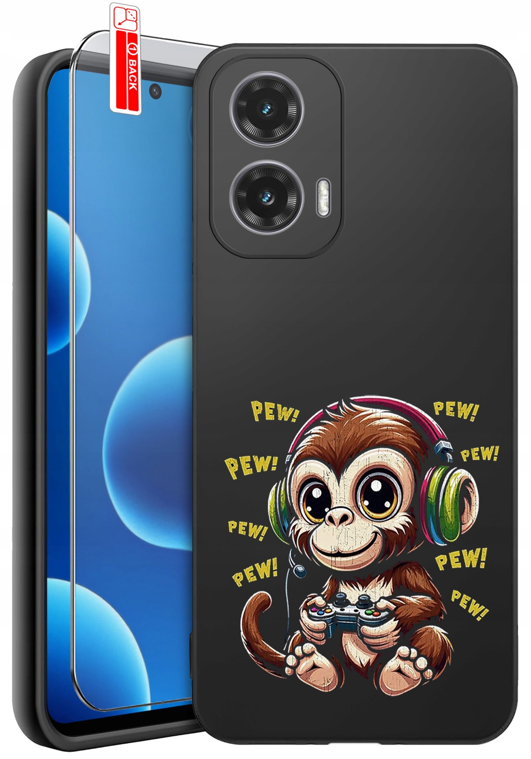 ETUI do Motorola Moto G45 5G | WZORY | SILIKONOWE MATT CASE + SZKŁO 9H