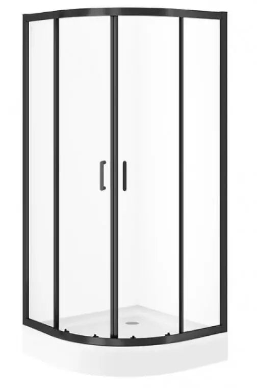 Cersanit KABINA PRYSZNICOWA półokrągła ZIP czarna 90X90X190 szkło TRANS
