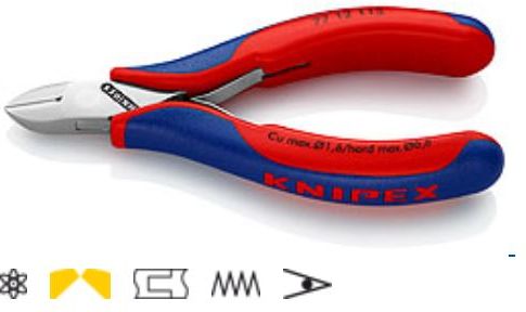Knipex Obcinaczki boczne precyzyjne 0,6-1,6mm, dł.115mm Cu (77 12 115)