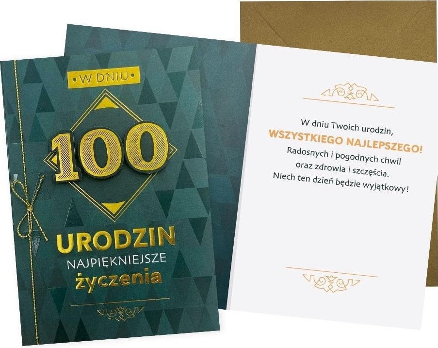 Karnet B6 Urodziny 100 męskie