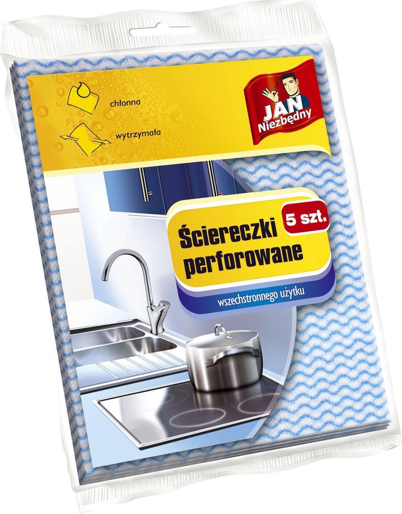 JAN Niezbędny Sarantis Jan Niezbędny Ściereczka wiskozowa perforowana 5szt