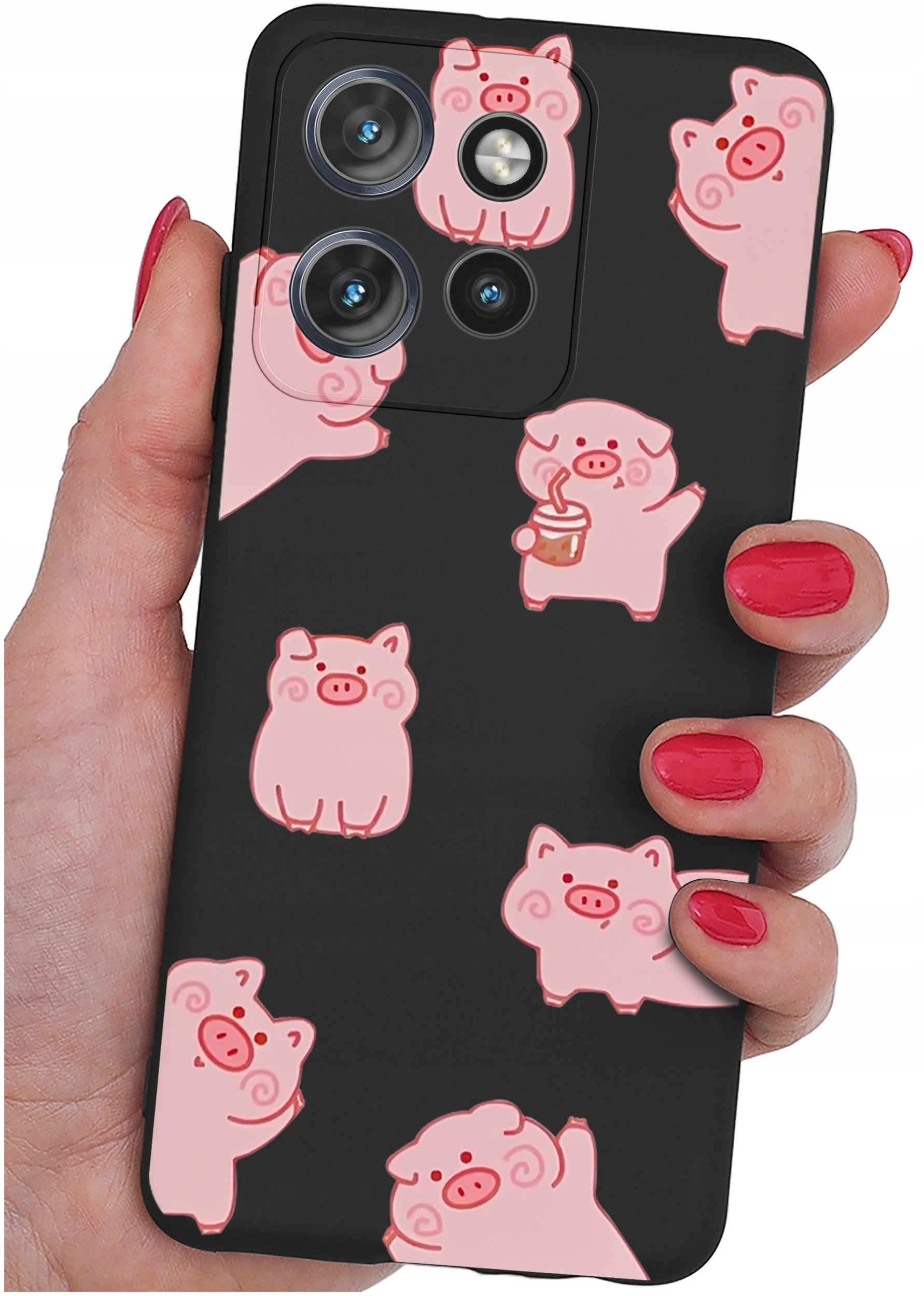 Etui do Motorola Moto EDGE 50 Neo WZORY |SILIKONOWE MATT CASE + SZKŁO 9H