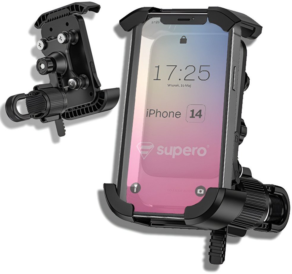Uchwyt rowerowy na telefon Supero MTC-08, czarny