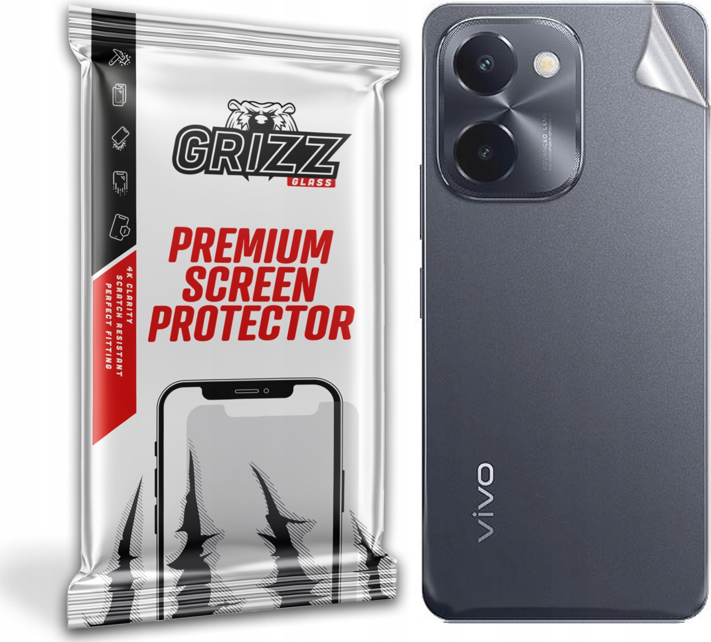 GrizzGlass Folia na tył GrizzGlass SatinSkin do Vivo Y100i