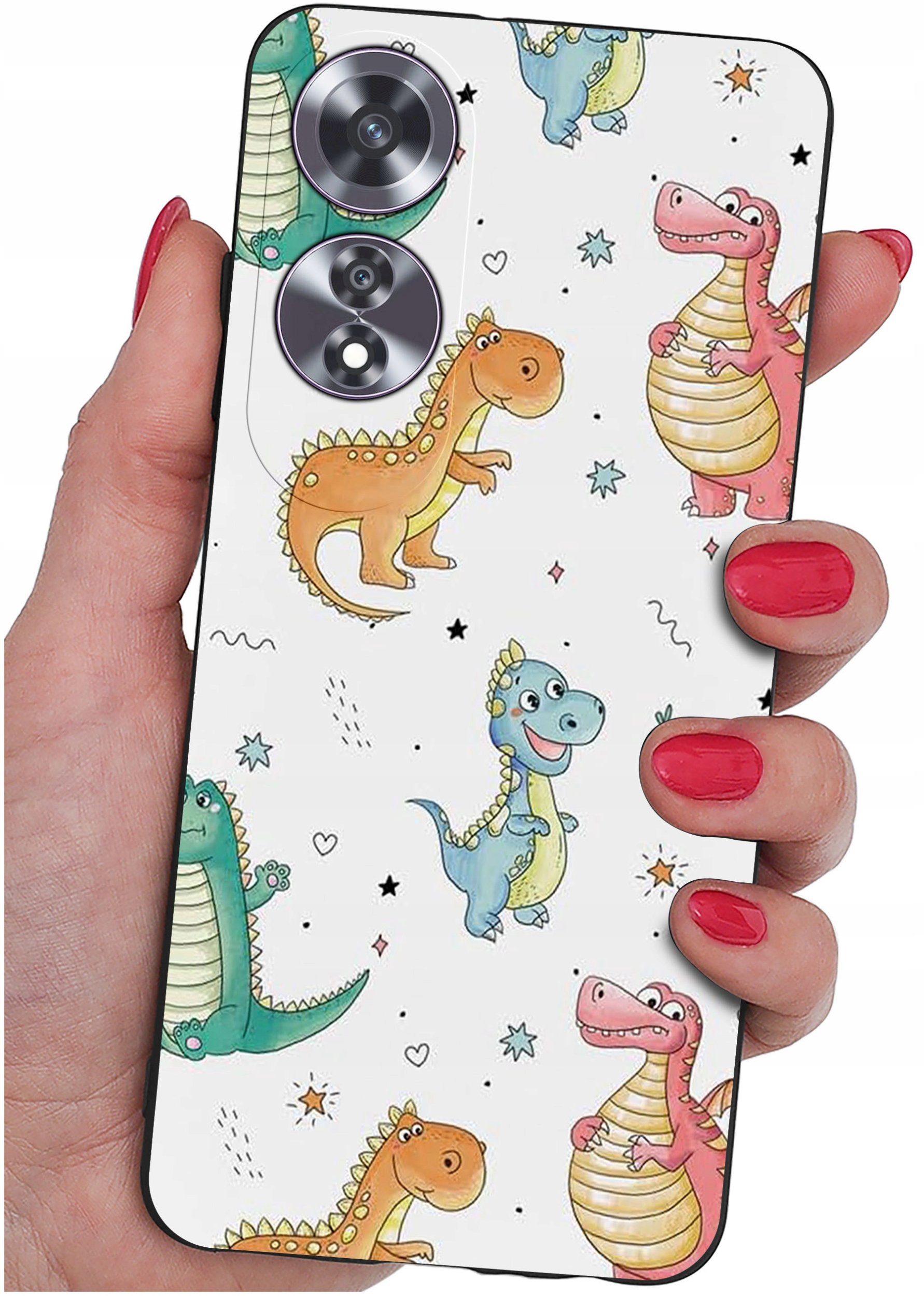 krainaGSM Etui do Oppo A60 4G wzory | SILIKONOWE MATT CASE + SZKŁO 9H