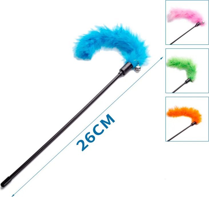 Nobleza Zabawka - kijek dla kota z piórkiem i długim ogonem Zabawka - kijek dla kota z piórkiem i długim ogonem