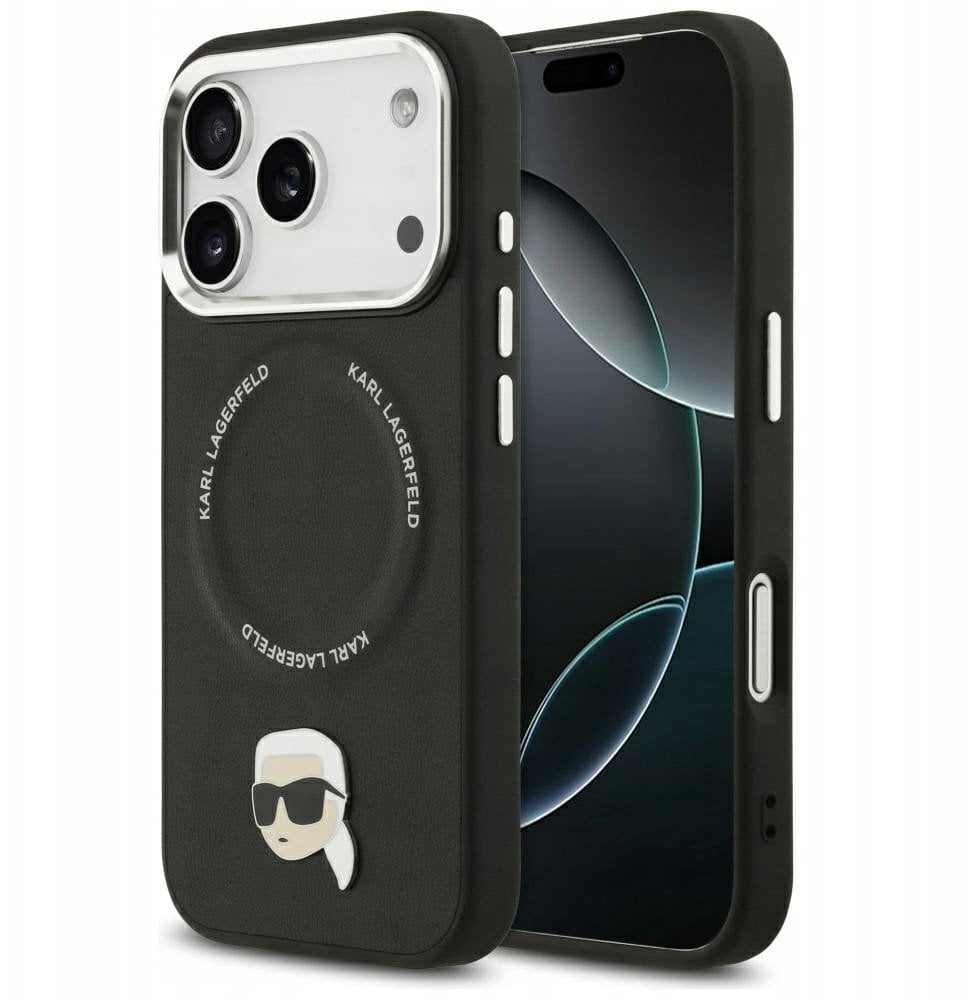 Karl Lagerfeld Karl Pin MagSafe Case for iPhone 17 Pro Max Black