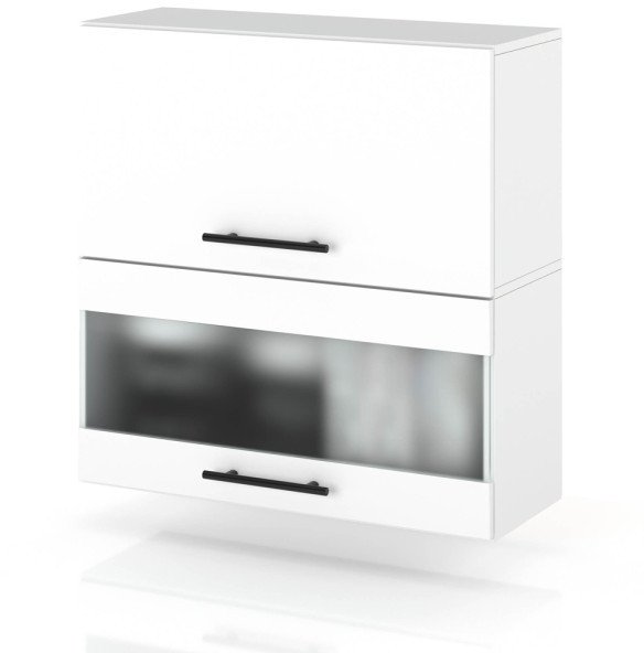 szafka kuchenna wisząca witryna ze szkłem klapowa 60cm spremium biały mat