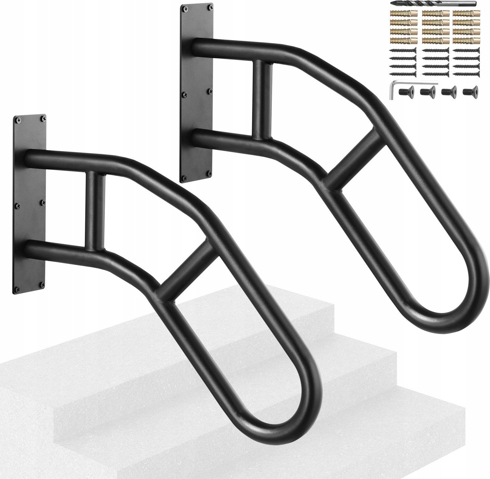 Zestaw 2 Sztuki Poręczy Ściennych do 1-3 Schodków