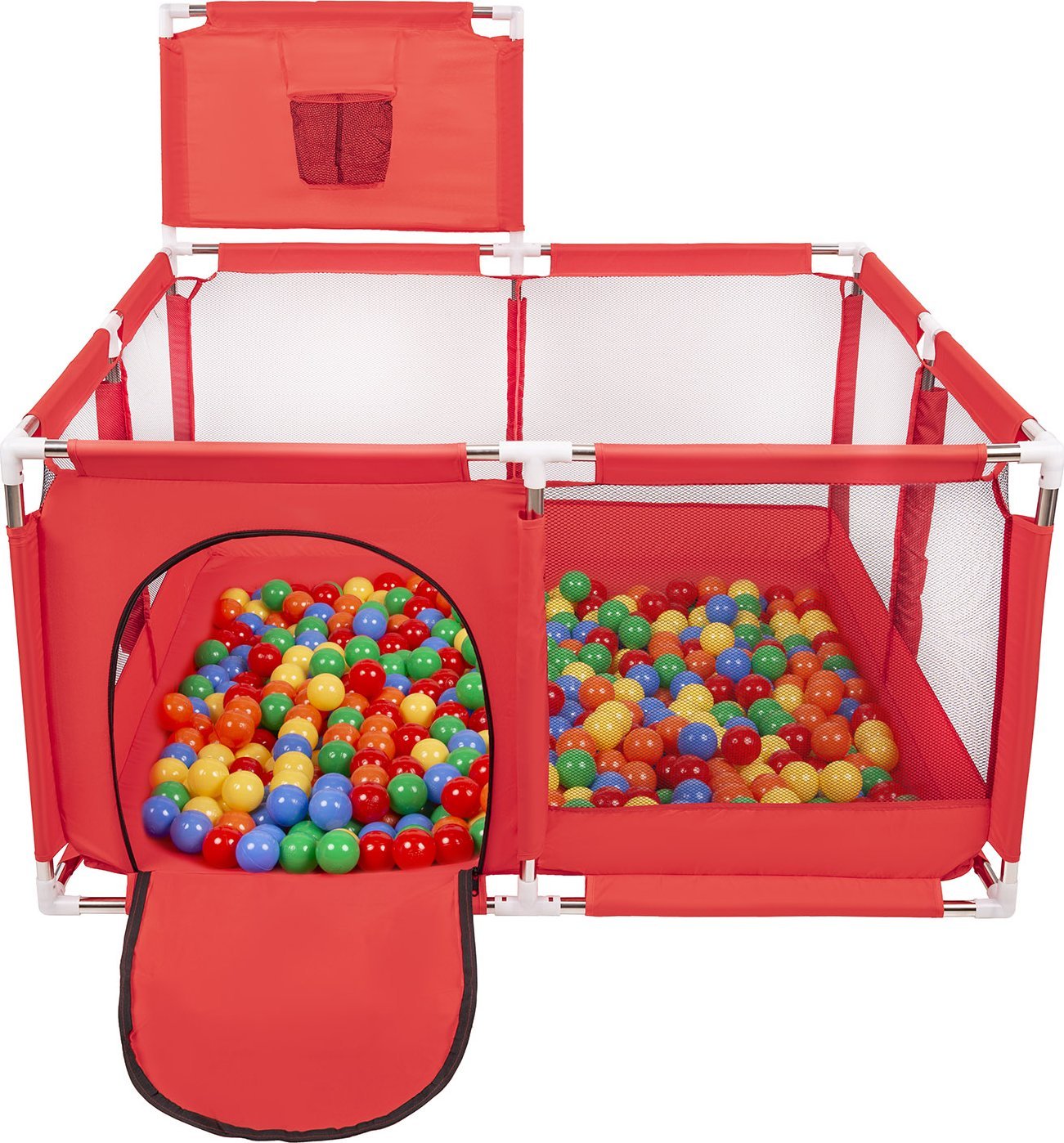 Selonis Boisko KK-100X z piłeczkami 6cm czerwony: zielony-żółty-niebieski-czerwony-pomarańcz 125x125x105/900piłek Zabawka kojec