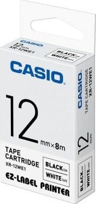Casio Black on White 1 Pack 12mmx8m
