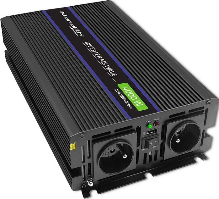 Przetwornica Qoltec Przetwornica napięcia Monolith 4000 MS Wave | 12V na 230V | 2000/4000W | USB