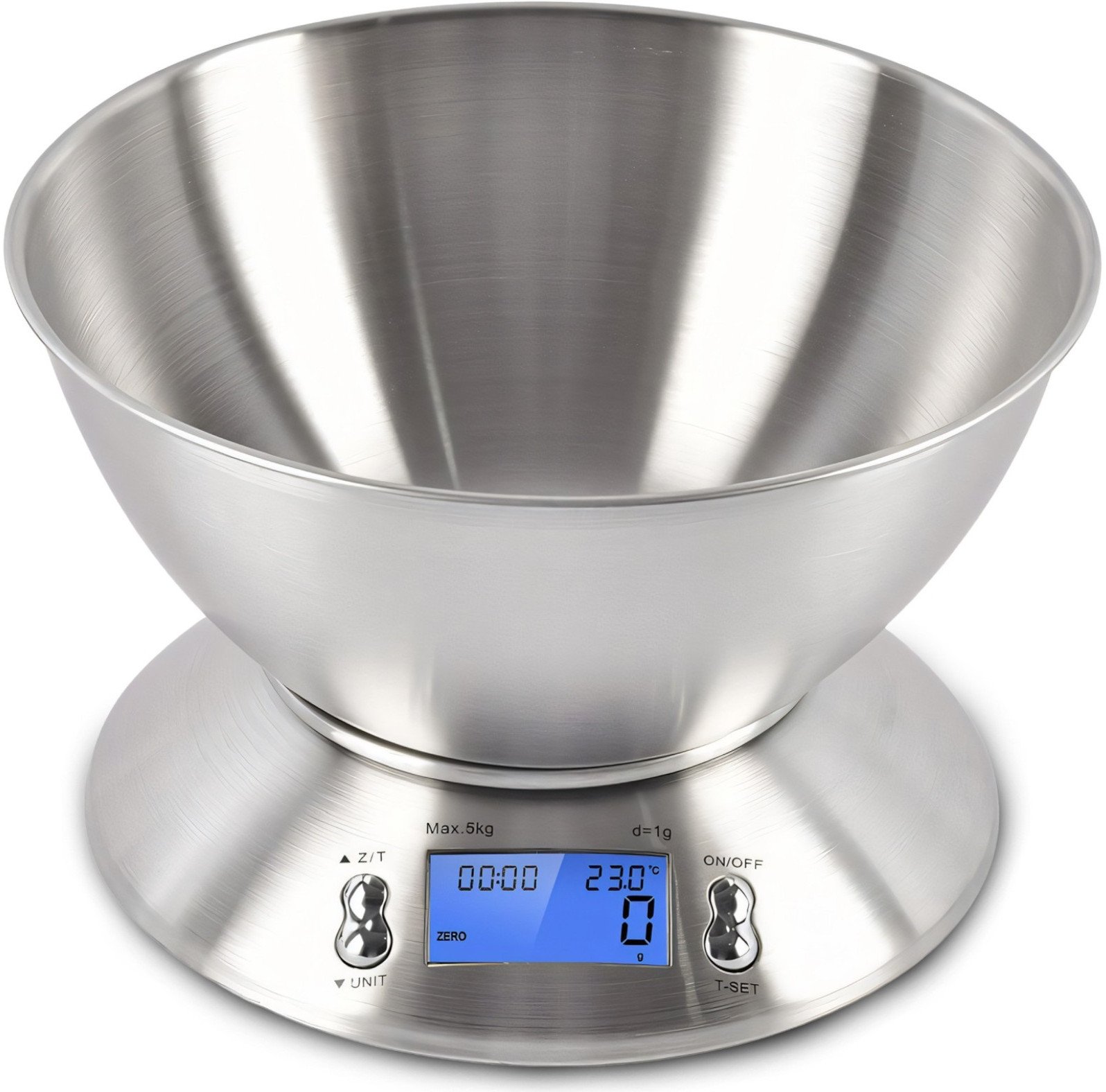 Waga elektroniczna kuchenna z miską termometrem STAL 1.8 l 1-5000 g / 1 g Waga elektroniczna kuchenna z miską termometrem STAL 1.8 l 1-5000 g / 1 g