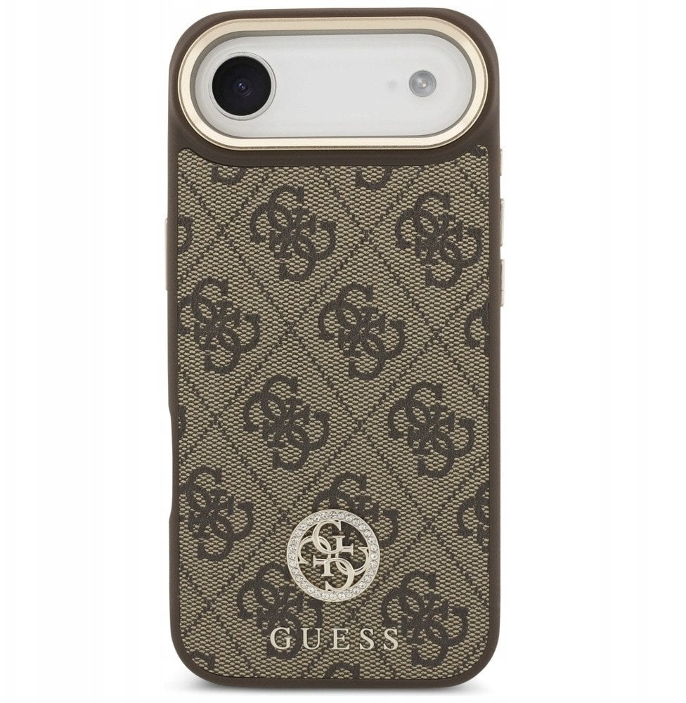 Guess Etui 4G Strass Logo MagSafe do iPhone Air brązowy