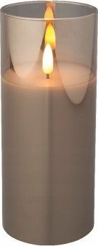 Kaemingk Świeczka w szkle LED ozdobna szara 17,5 cm