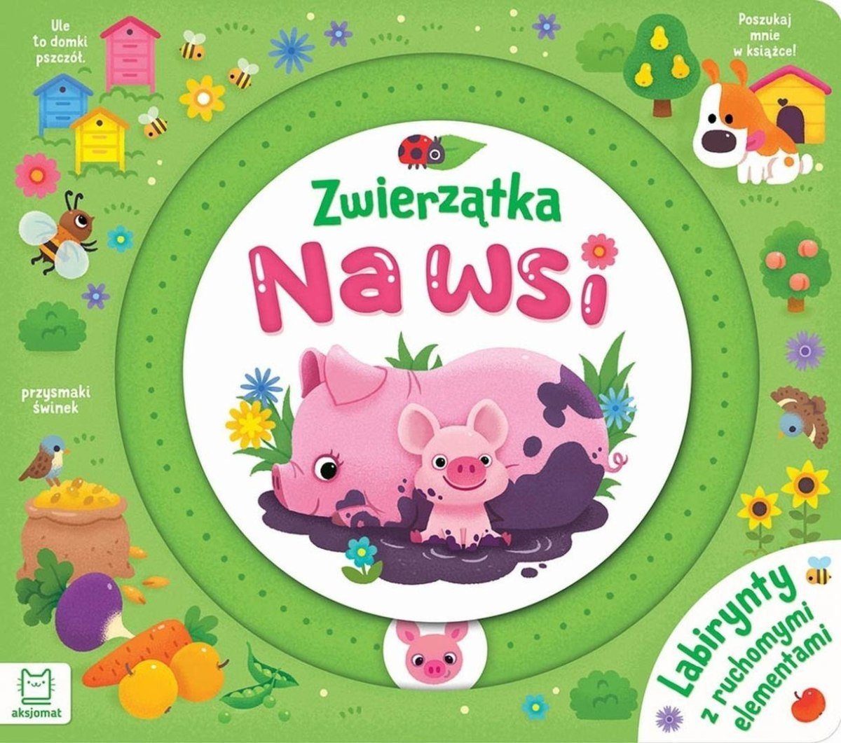 Zwierzątka na wsi. Labirynty z ruchomymi elemen.