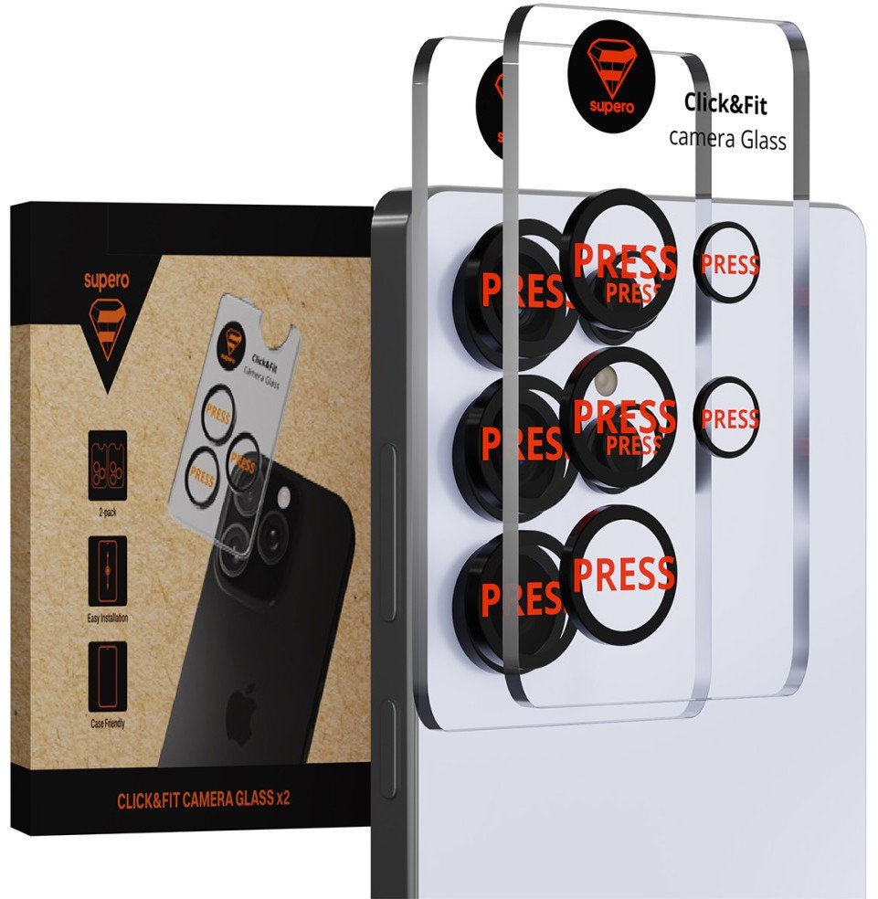 Szkło hartowane Supero do Samsung Galaxy S24 Ultra, przezroczyste z czarną ramką