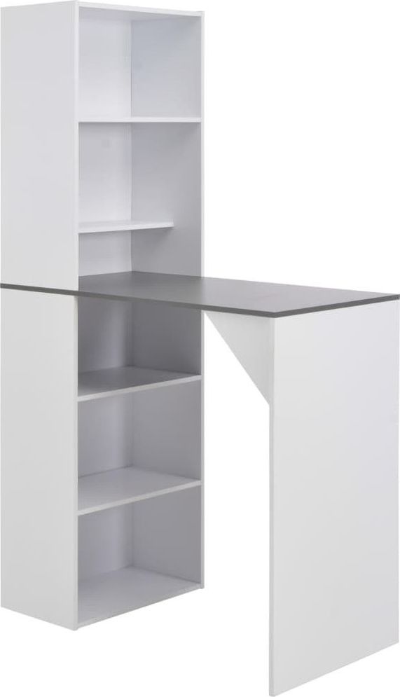 Elior Stolik barowy z szafką Laren biały i szary