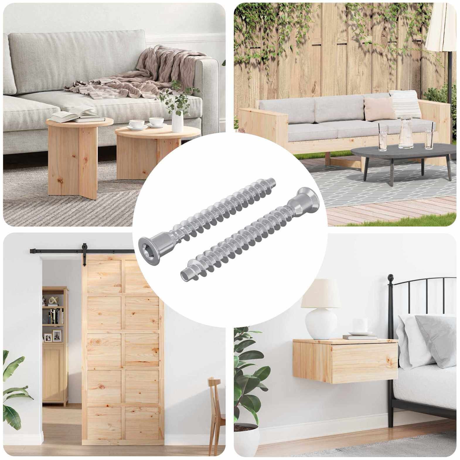 vidaXL Śruby confirmat 2 pcs Srebrny Metal