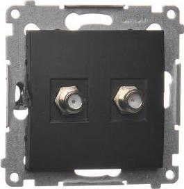 Kontakt-Simon Simon 54 Gniazdo antenowe typu F podwójne (moduł). Do instalacji indywidualnych czarny mat DASF2.01/49