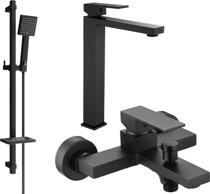 Mexen Mexen Uno DQ45 zestaw wannowy, czarny - 71413DQ45-70